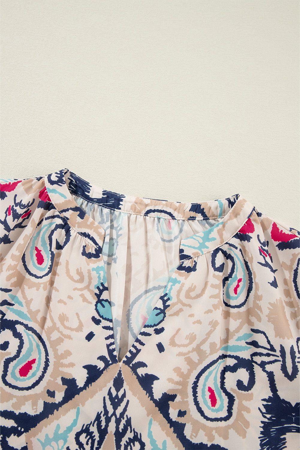 Boho V Neck Half Sleeve Blouse