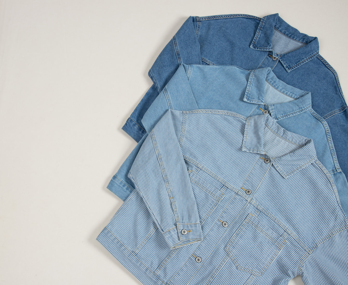 Light Blue Washed Oversize Pocketed Denim Jacket