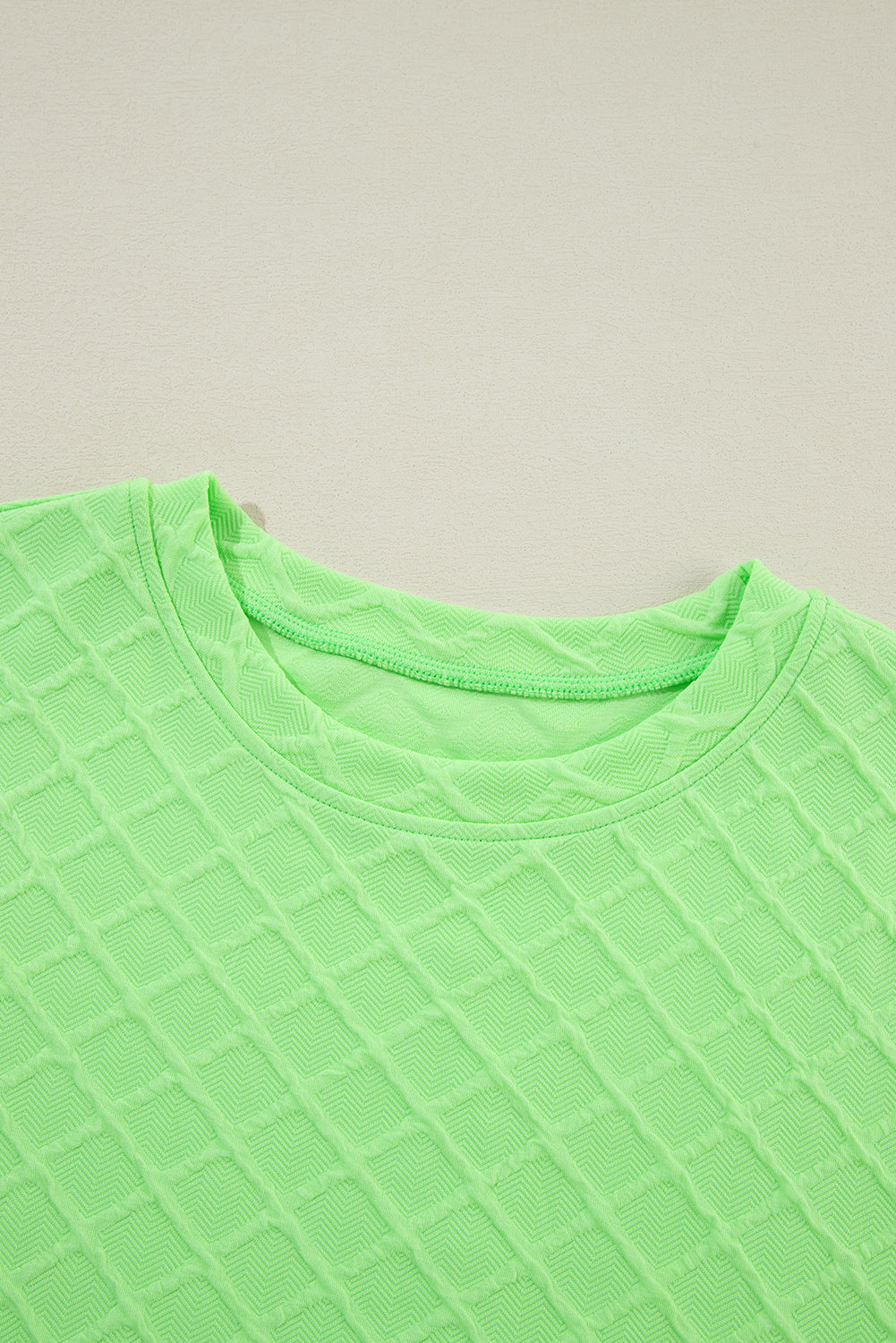 Lime Textured Tee and Drawstring Shorts