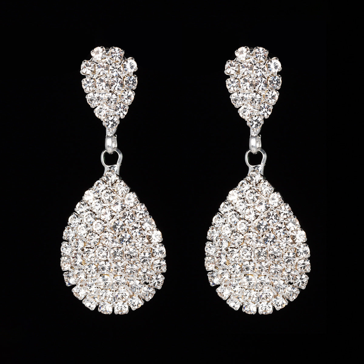 Dramatic Drop Pave’ Rhinestone Earrings
