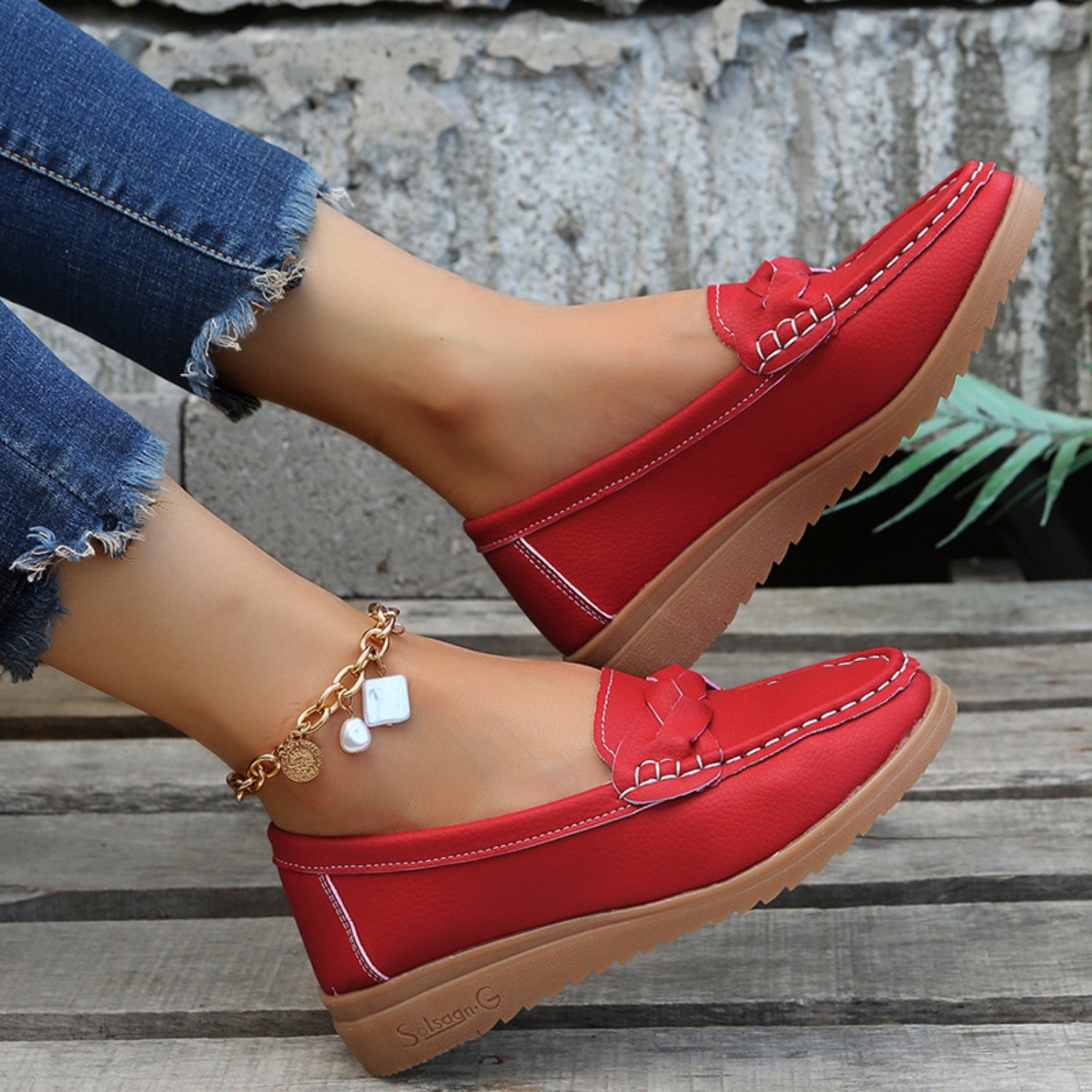 Classic Casual Wedge Heel Loafers