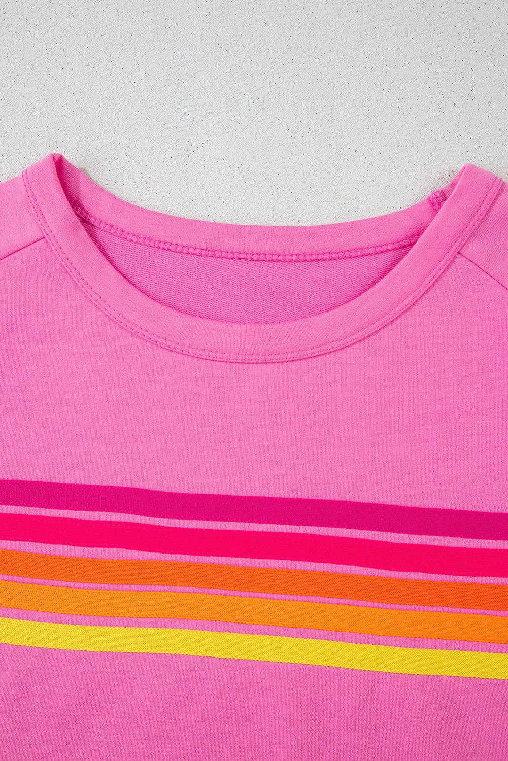 Bonbon Striped Front Casual Tee