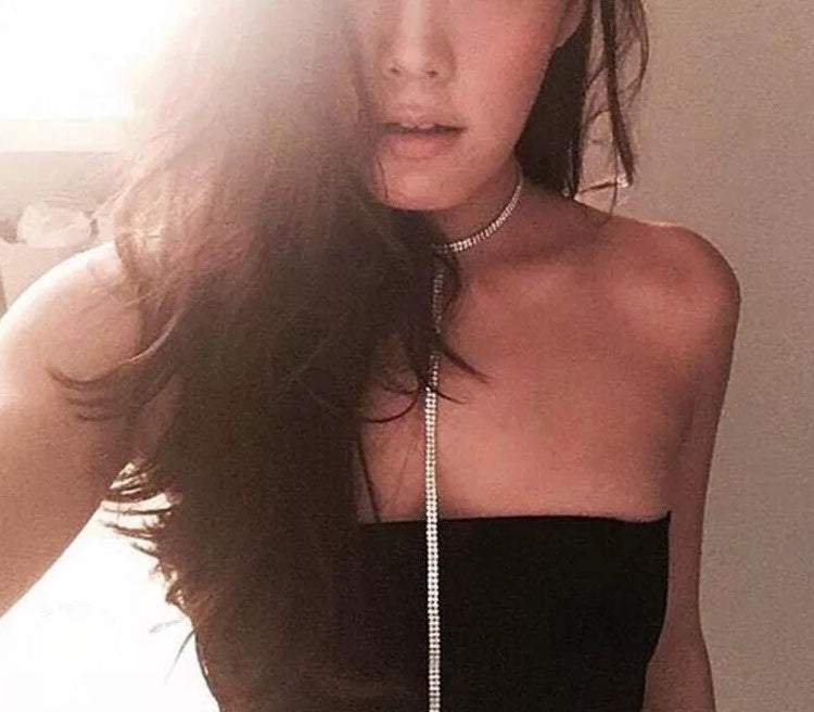 Long Rhinestone Choker