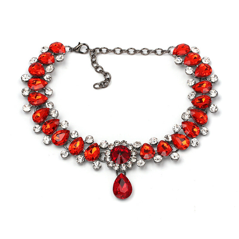 High-End Rhinestone Clavicle Necklace