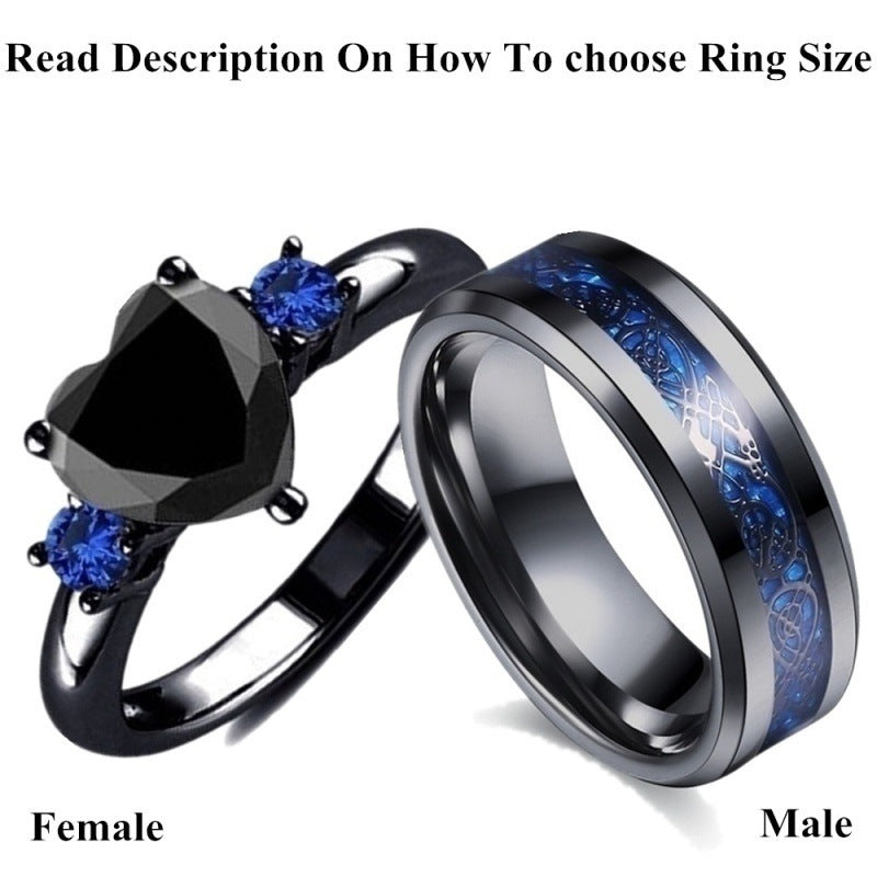 Black Heart Wedding Rings