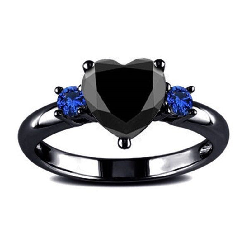 Black Heart Wedding Rings