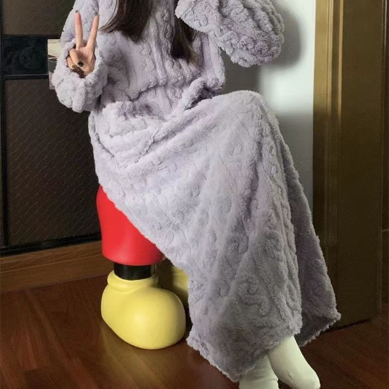 Winter Coral Fleece Robe