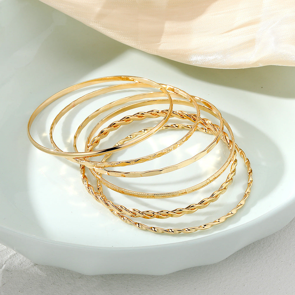 Bohemian Gold Metal Bracelet Set