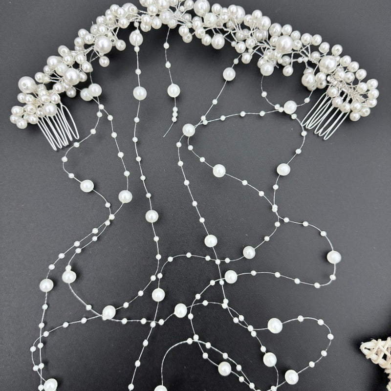 Bridal Waterfall of Pearls Hair Accessory