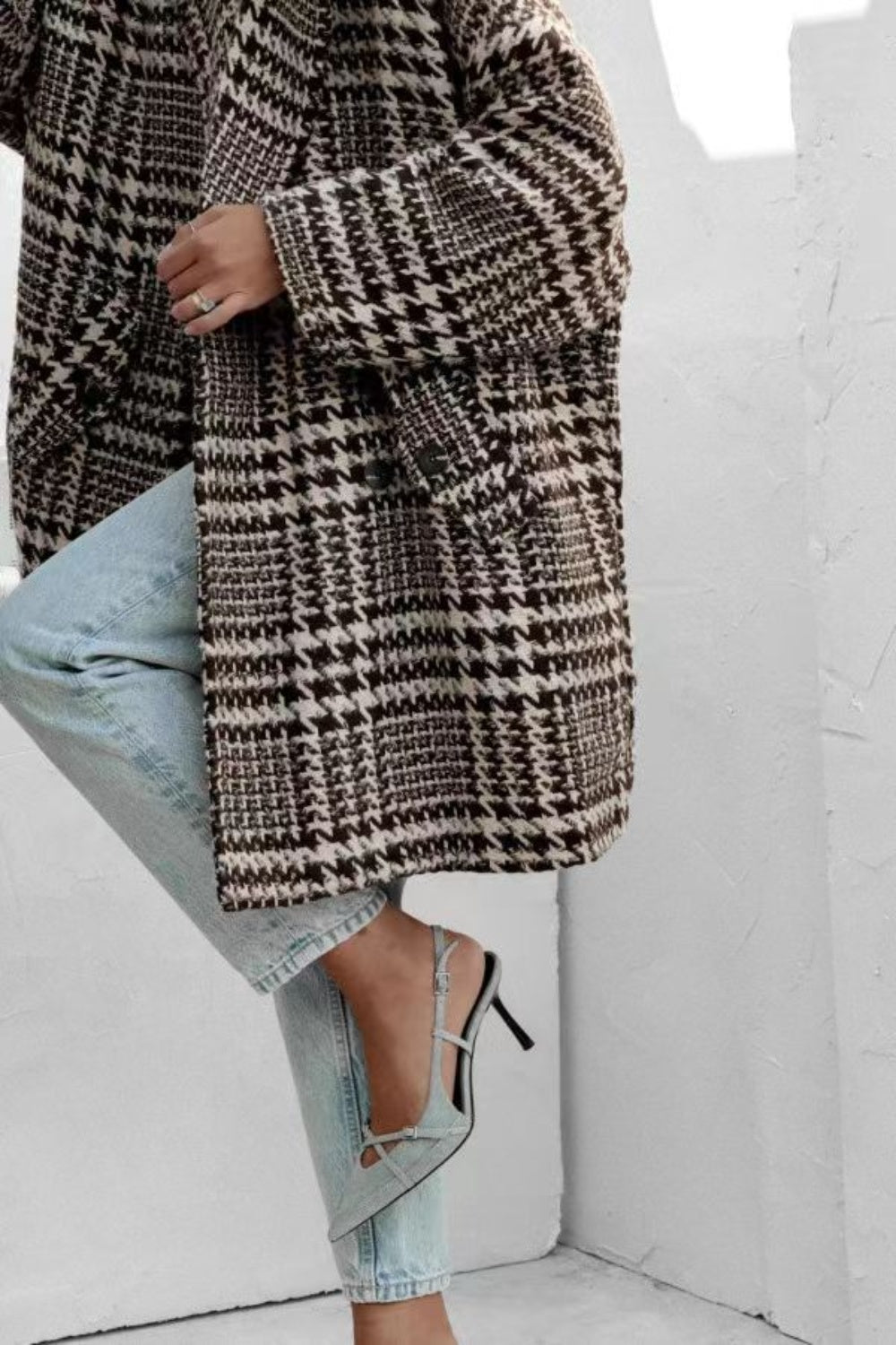 Baggy Houndstooth Coat