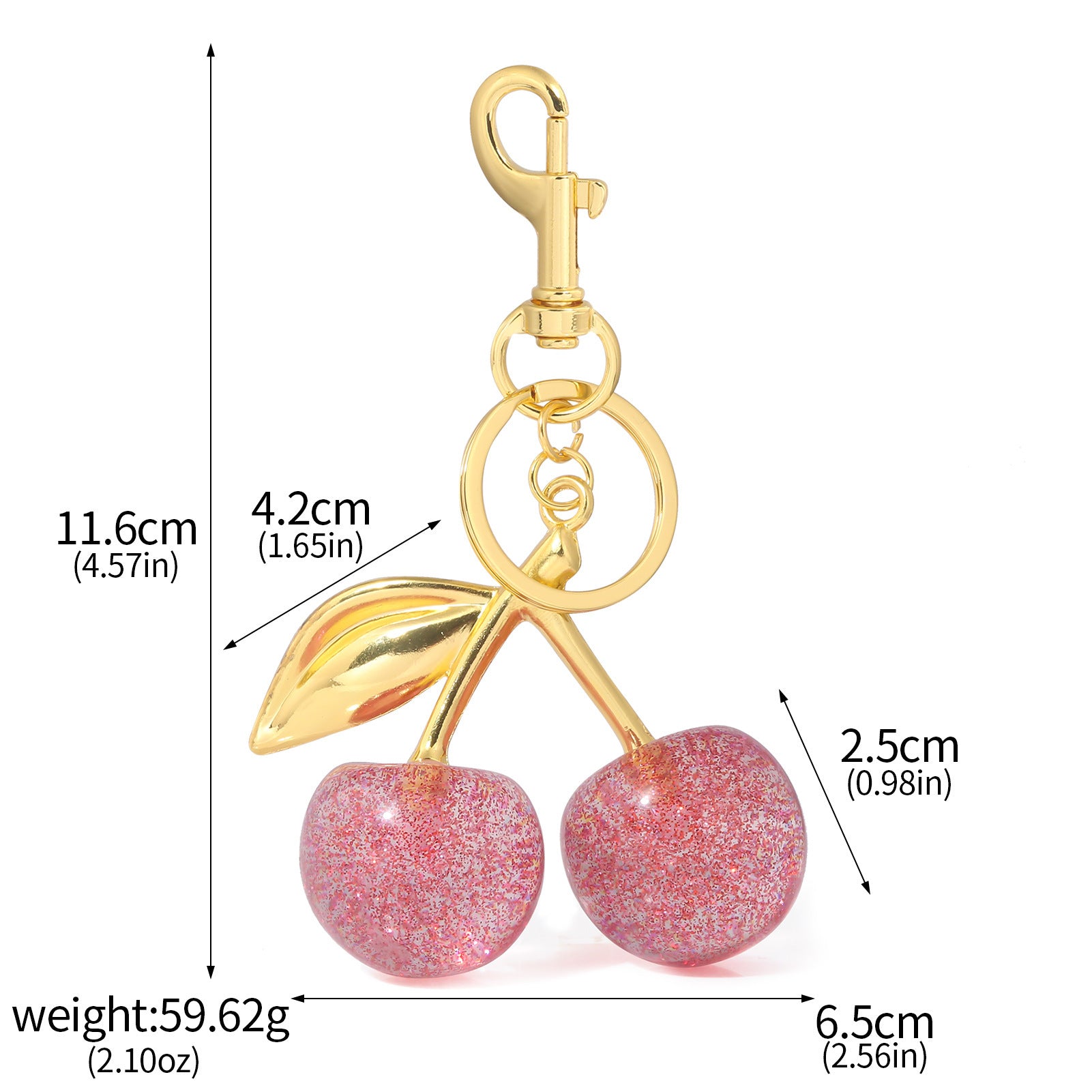 Glittering Cherries Keychain