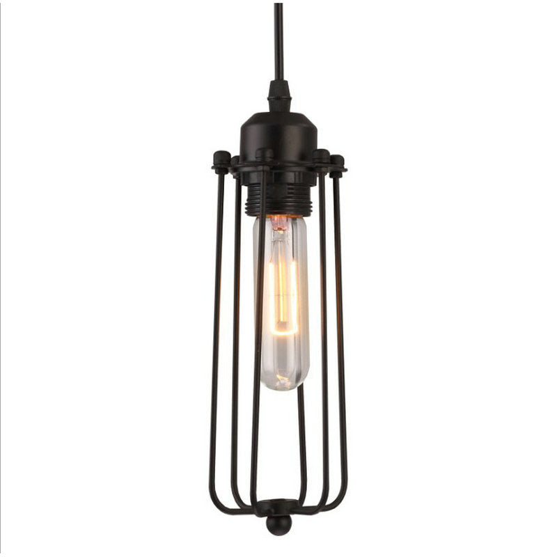 Geo Caged Retro Wrought Iron Chandelier