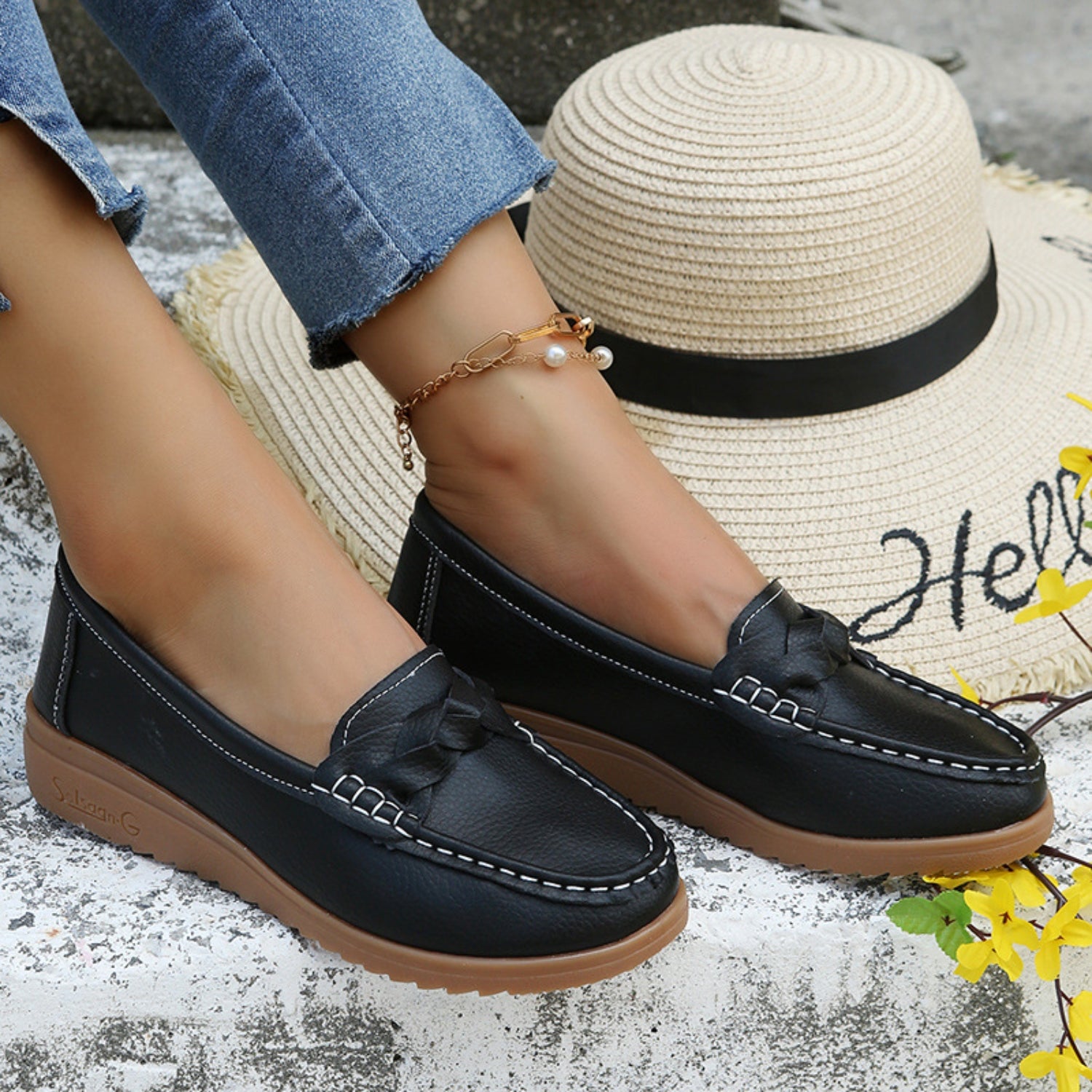 Classic Casual Wedge Heel Loafers