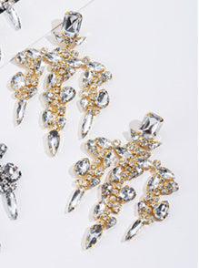 Luxury Sparkling Rhinestone Water Drop Tassel Earrings