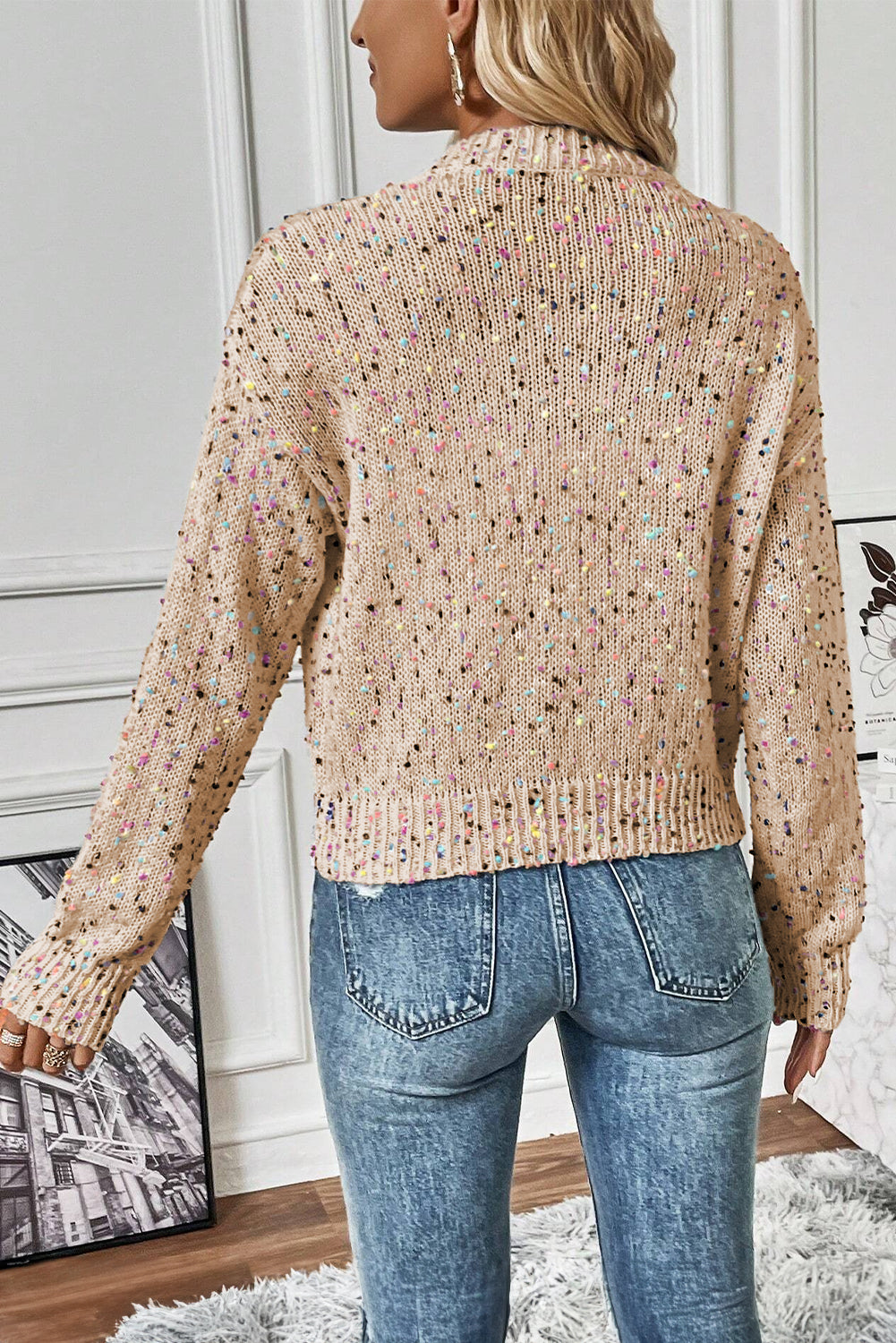Apricot Multicolor Confetti Cardigan