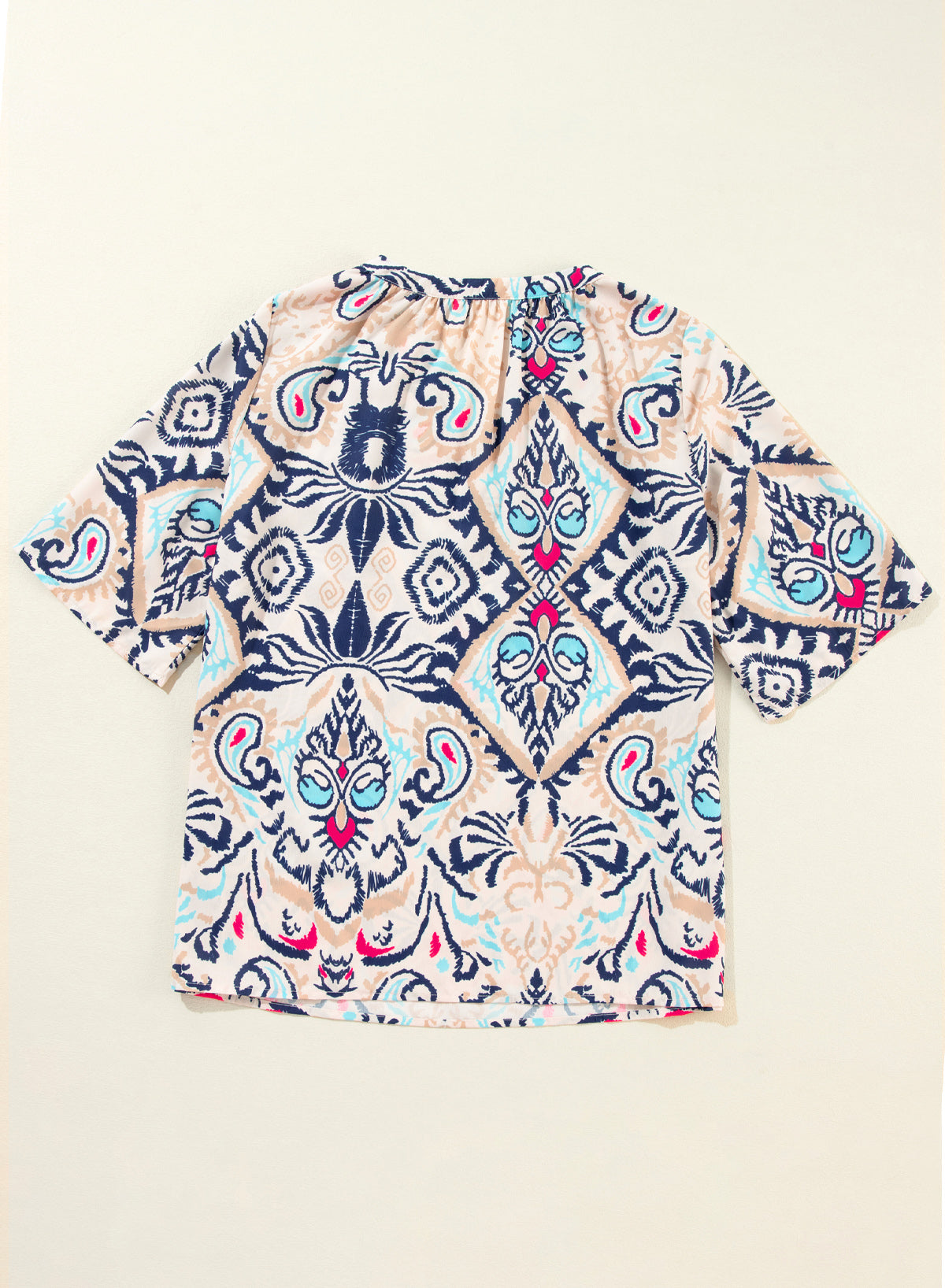 Boho V Neck Half Sleeve Blouse