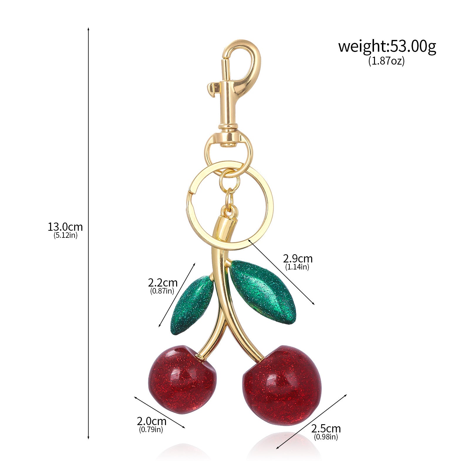 Glittering Cherries Keychain