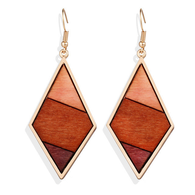 Retro Wood Earrings