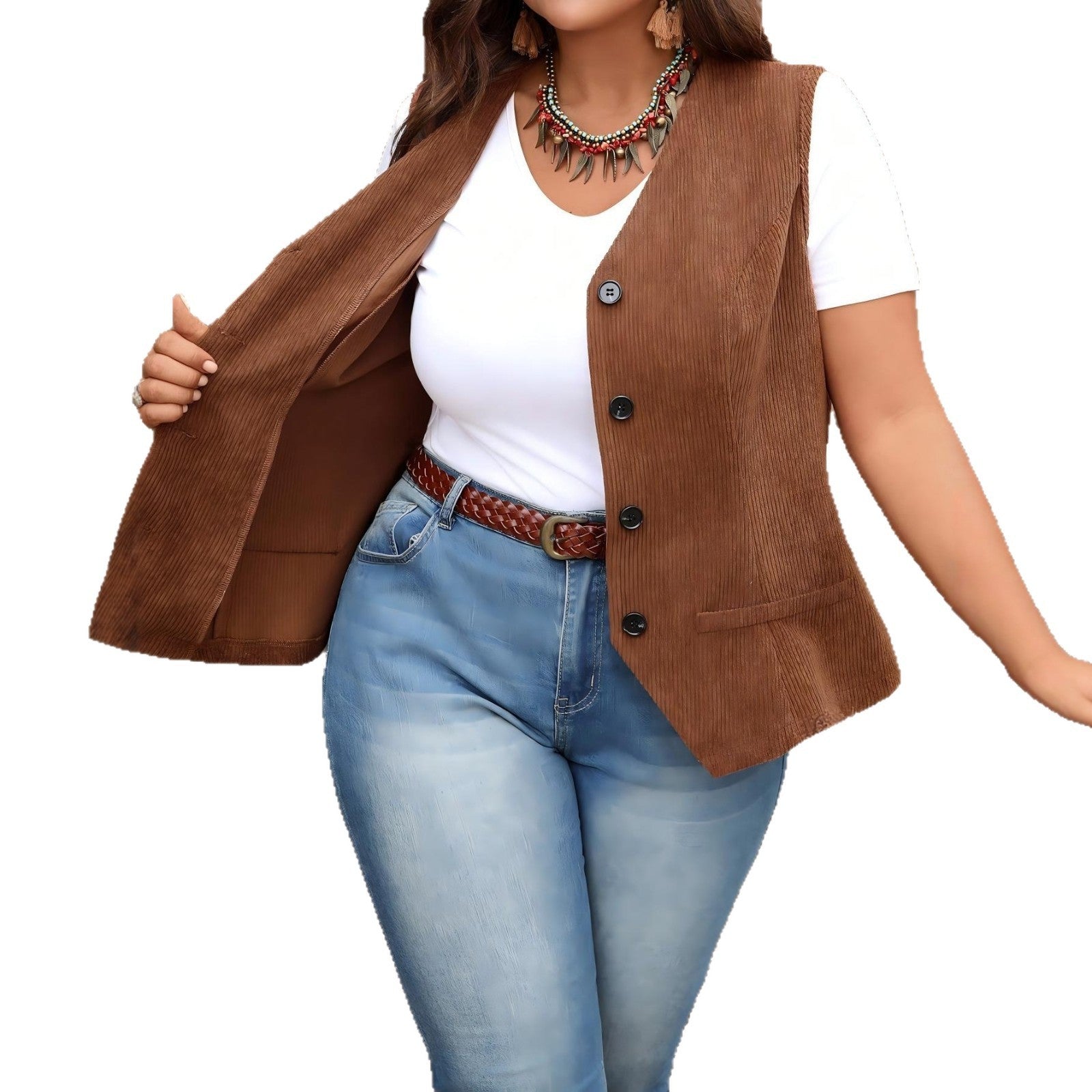 Brown Corduroy Vest