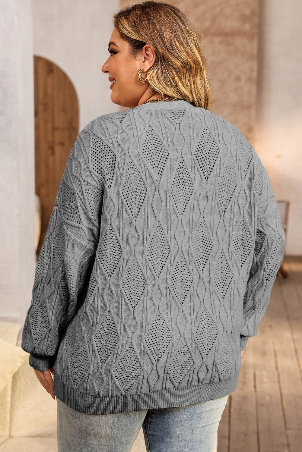 Apricot Plus Size Cardigan