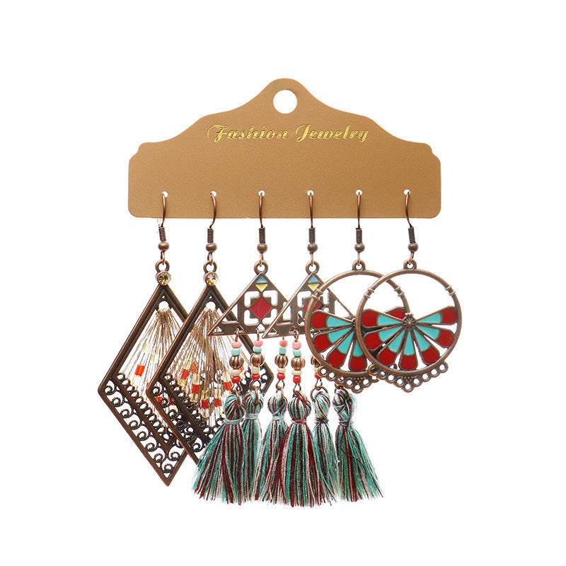 Fashion Tassel Earrings Exaggerated Personalized