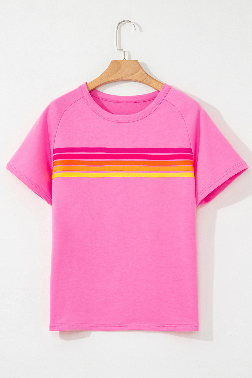 Bonbon Striped Front Casual Tee