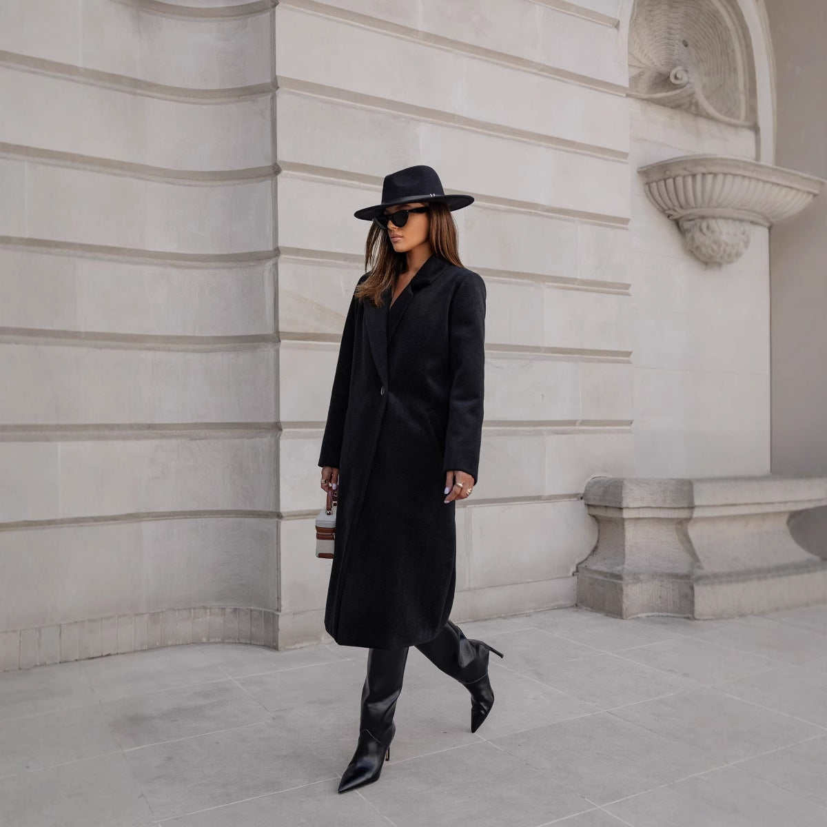 Classic Mid-length Woolen Top Coat