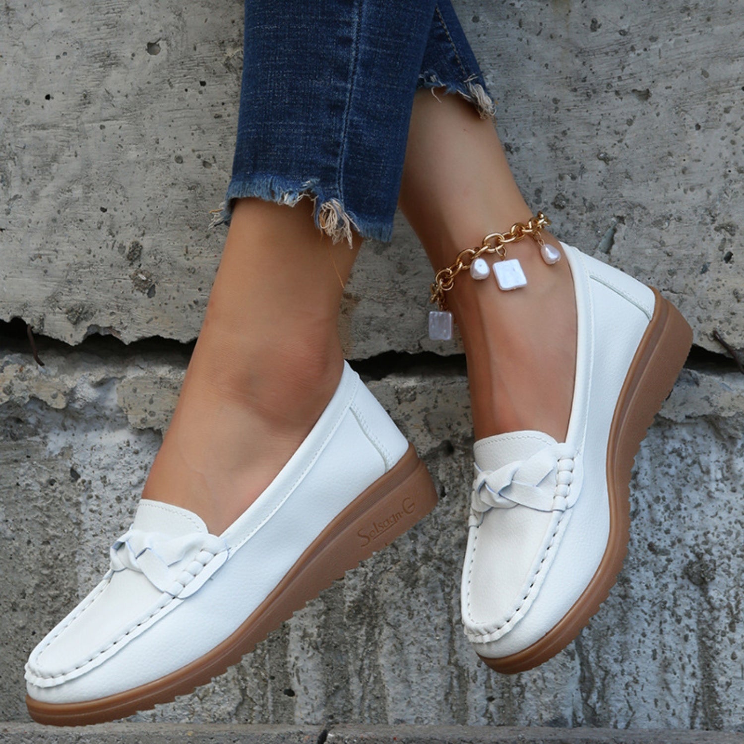 Classic Casual Wedge Heel Loafers