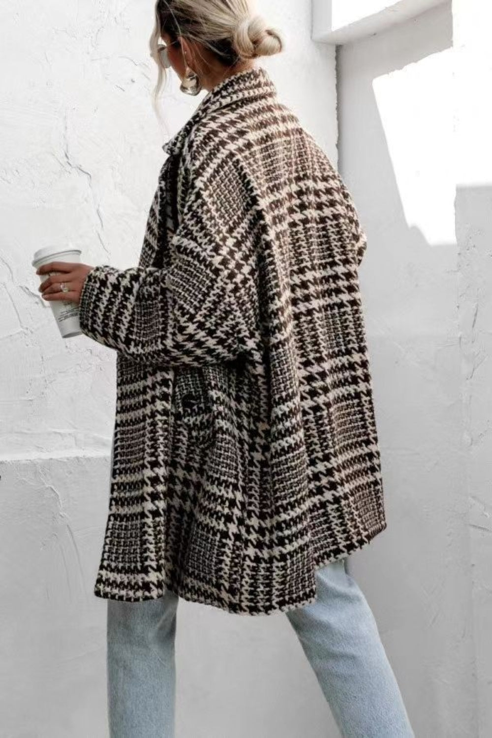 Baggy Houndstooth Coat