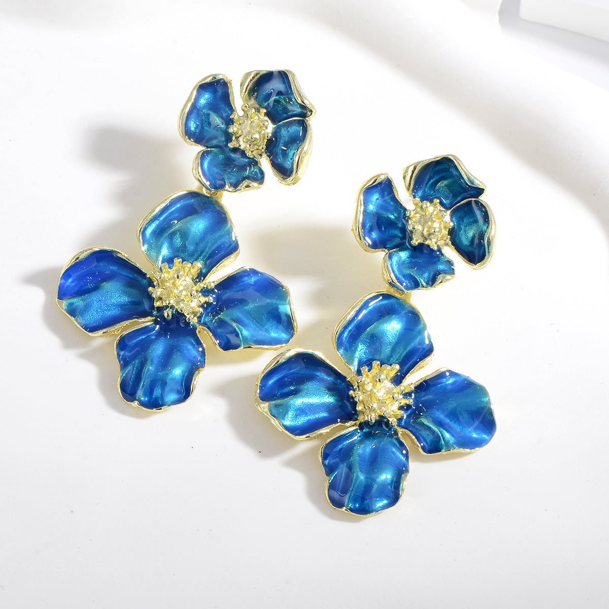 Large Camellia Drop Earrings