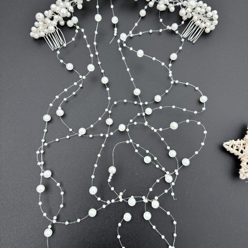 Bridal Waterfall of Pearls Hair Accessory