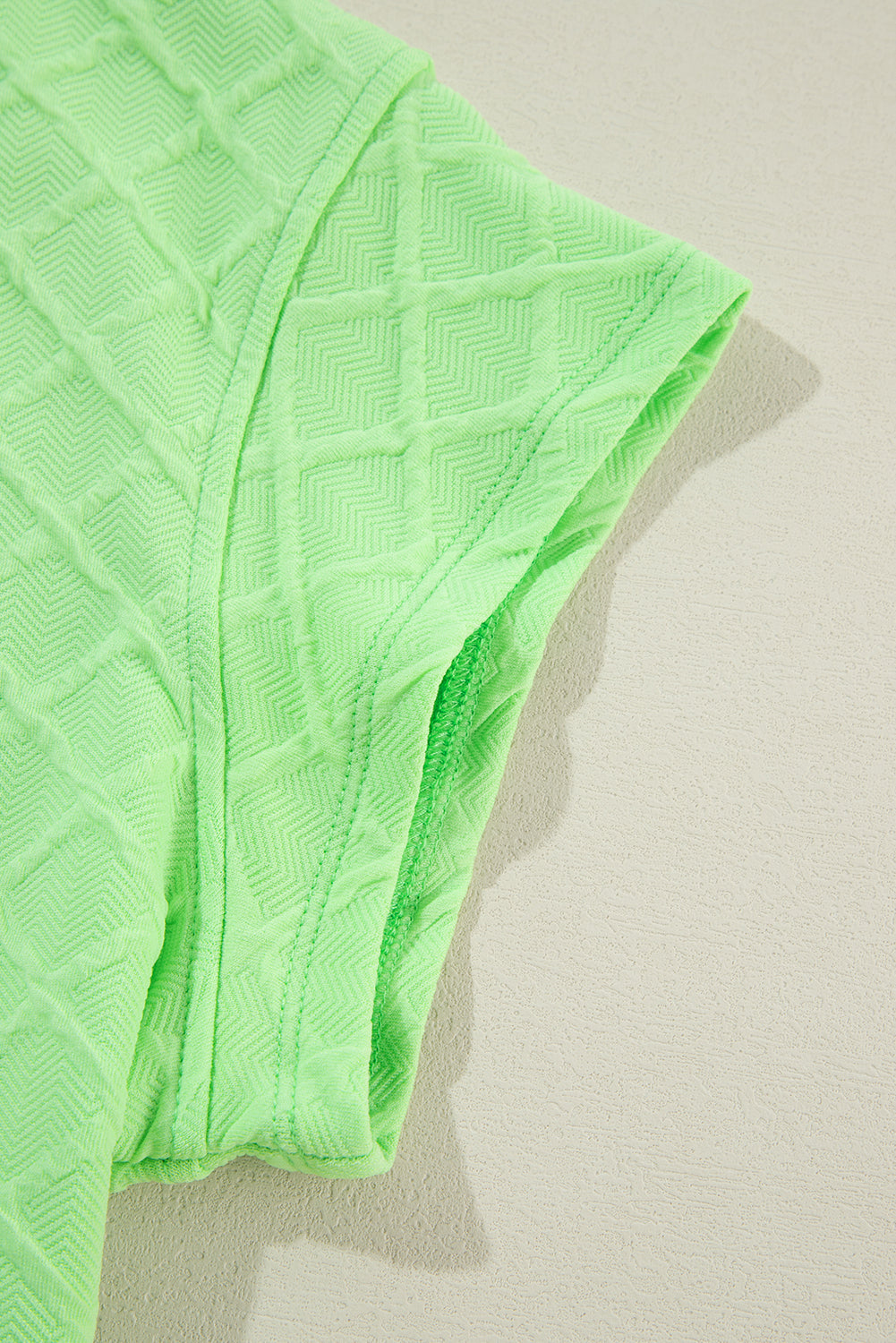 Lime Textured Tee and Drawstring Shorts