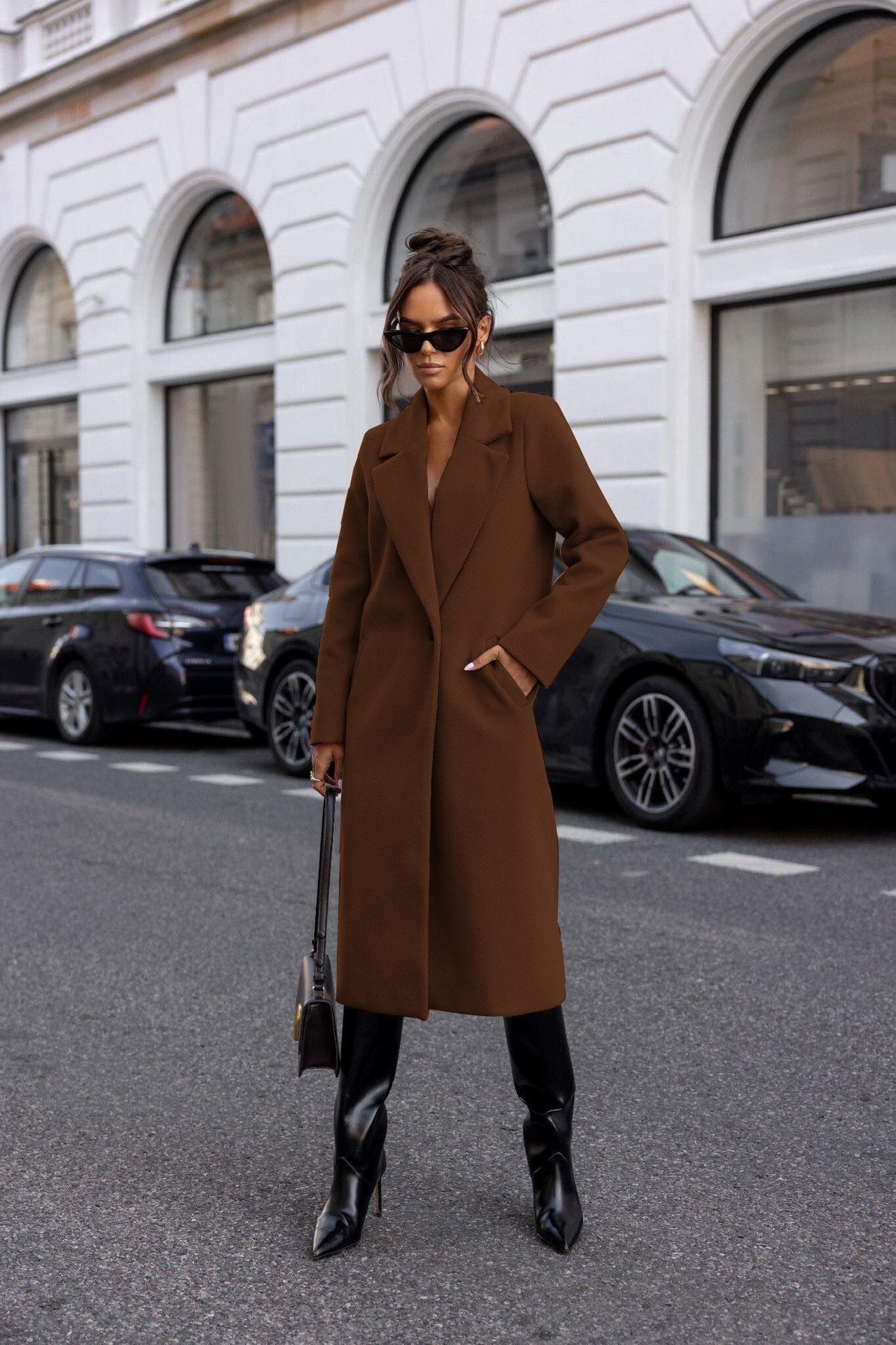 Classic Mid-length Woolen Top Coat