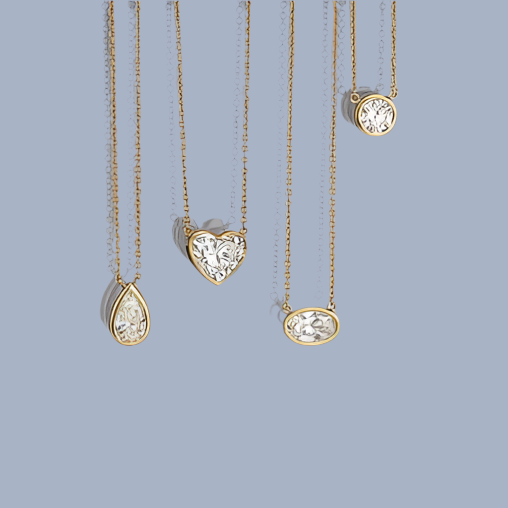 Geo Solitaire Zircon Necklace