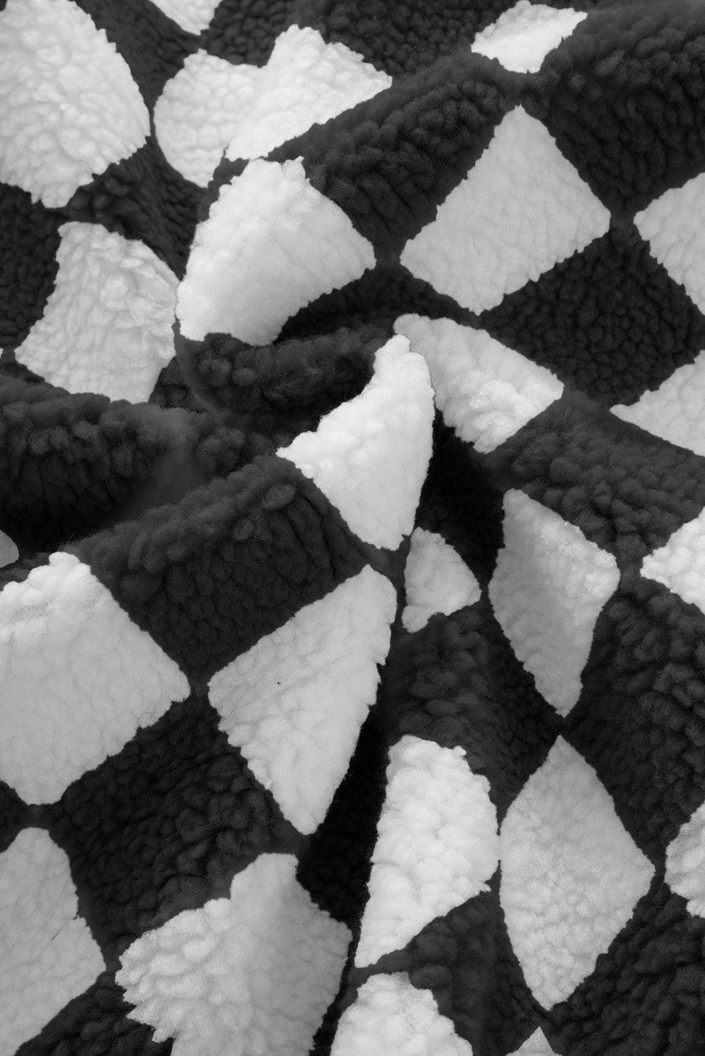 B&W Checkered Sherpa Vest