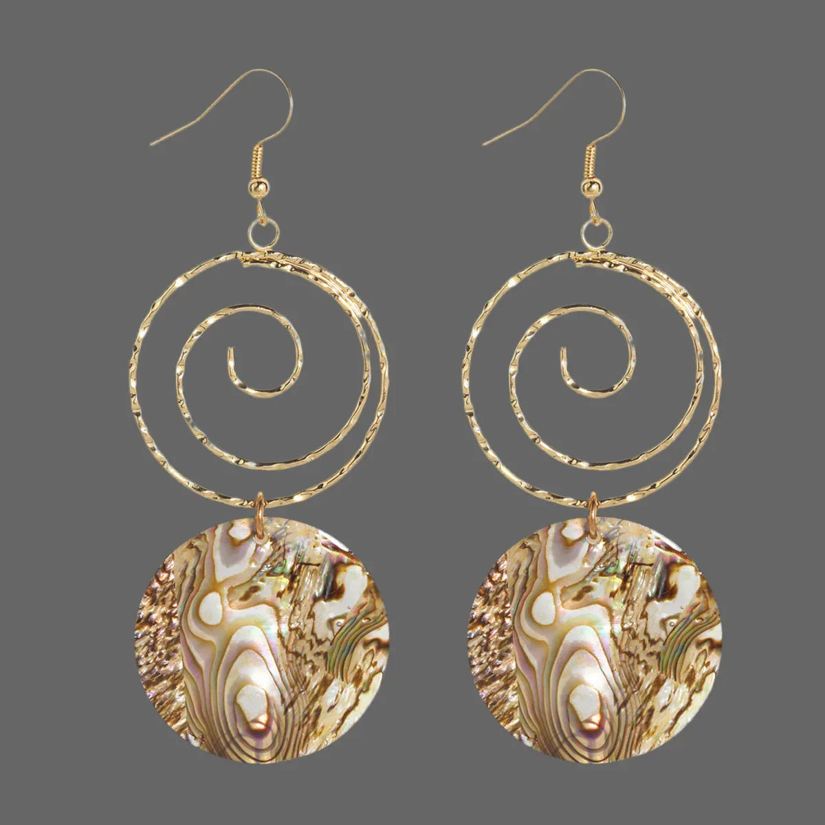 Abalone Swirl Dangle Earrings Bazaare Mart Abalone Swirl Dangle Earrings