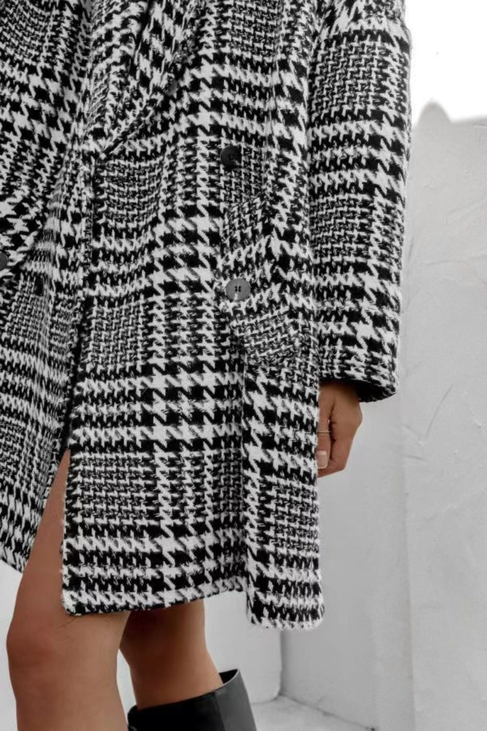 Baggy Houndstooth Coat