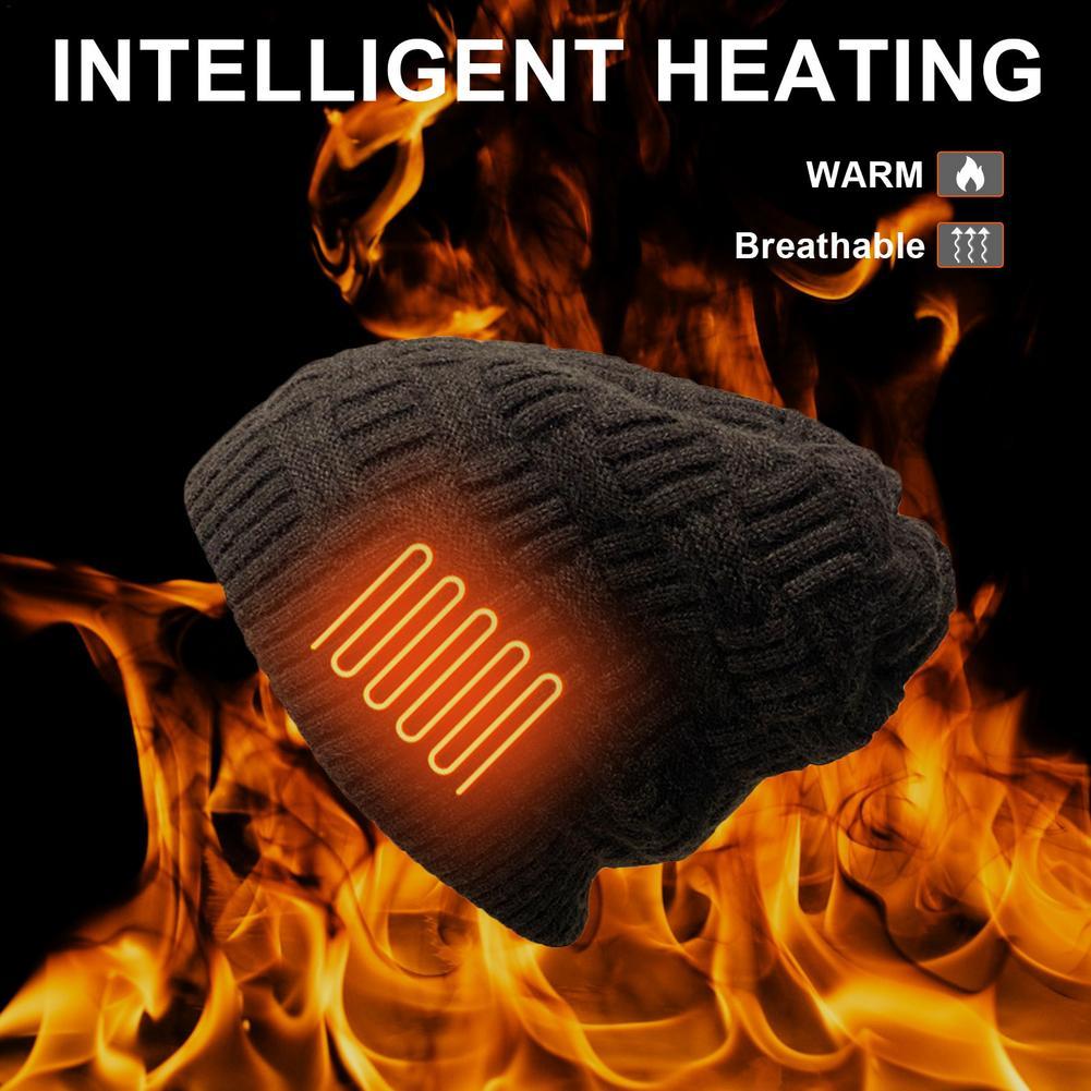 Unisex Knit USB Rechargeable Heating Hat