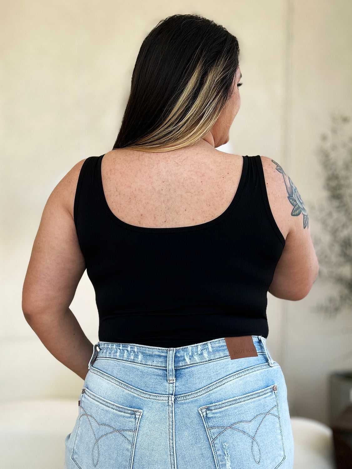 Basic Bae Plus Size Square Neck Bodysuit