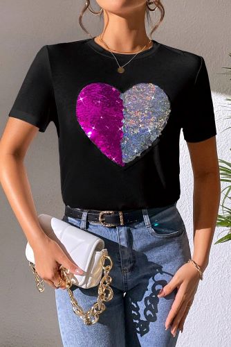 Graphic Sequin T Shirts
