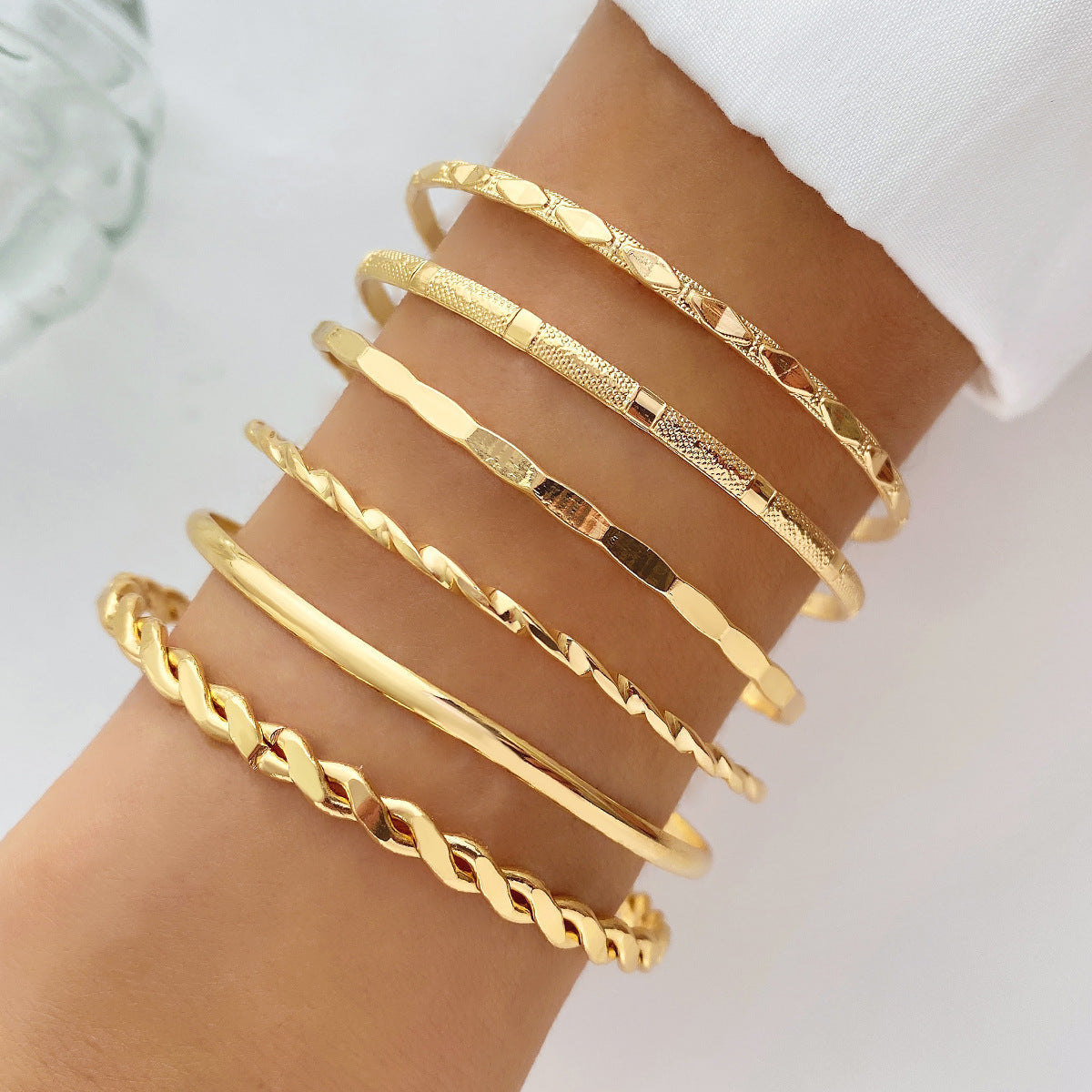 Bohemian Gold Metal Bracelet Set