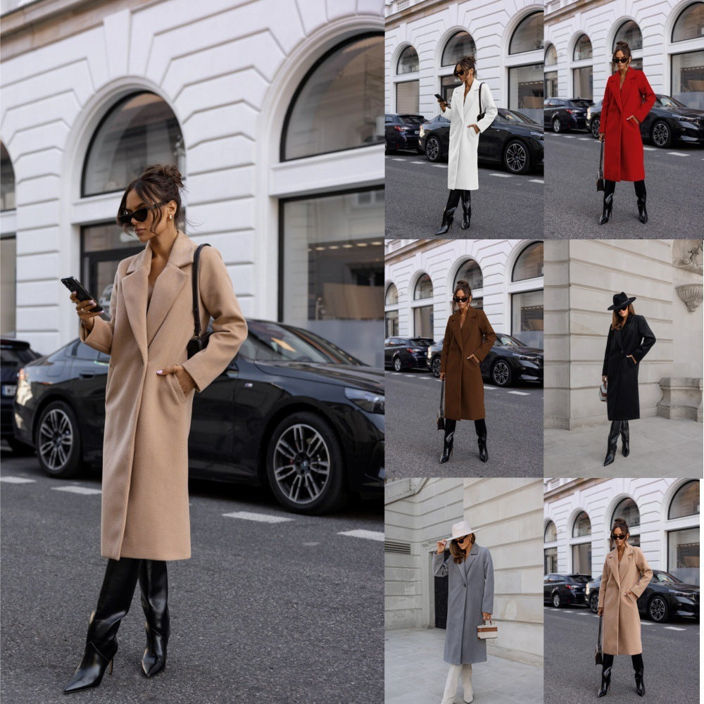 Classic Mid-length Woolen Top Coats in various colors