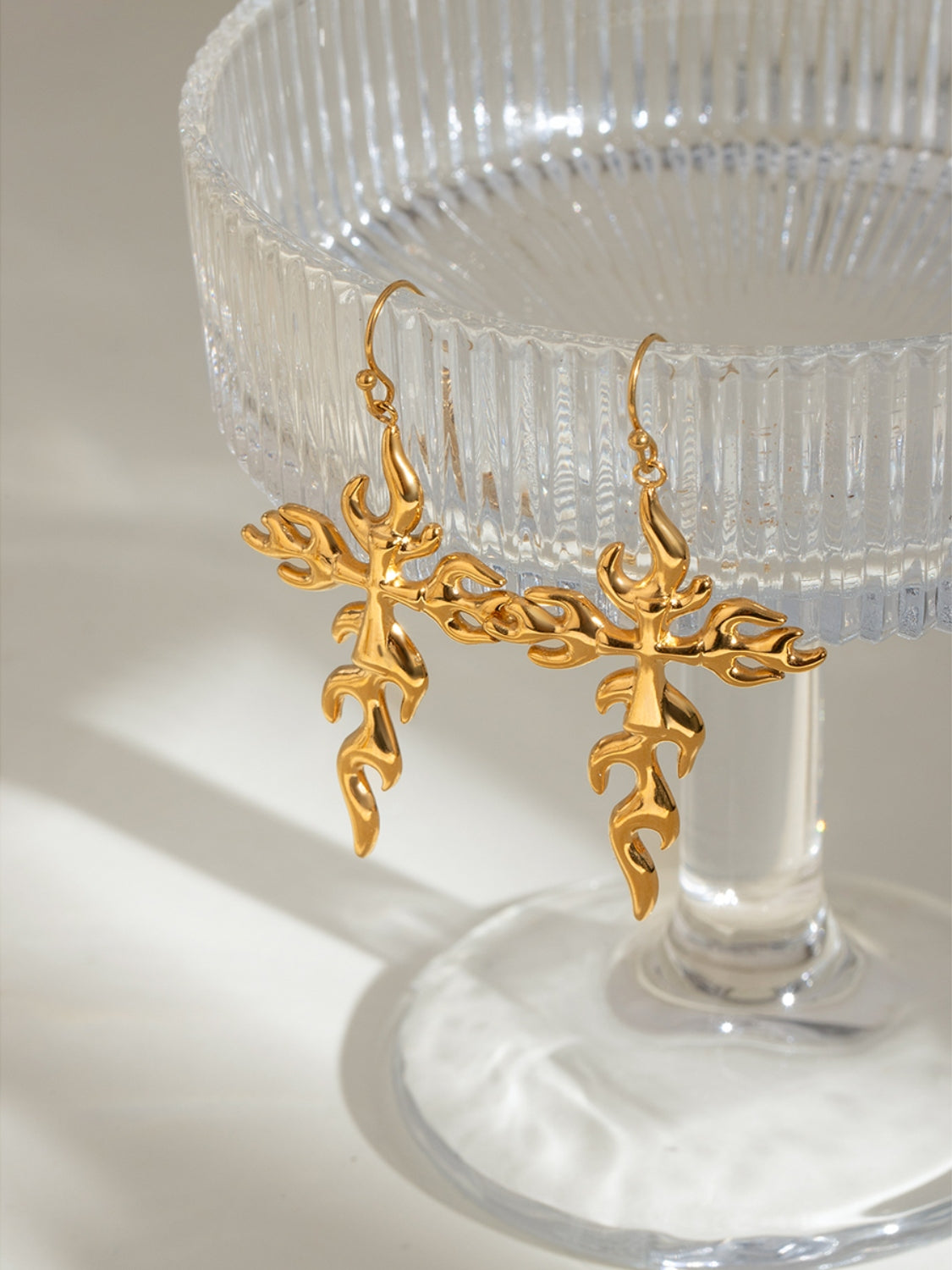 Gold-Plated Cross Earrings