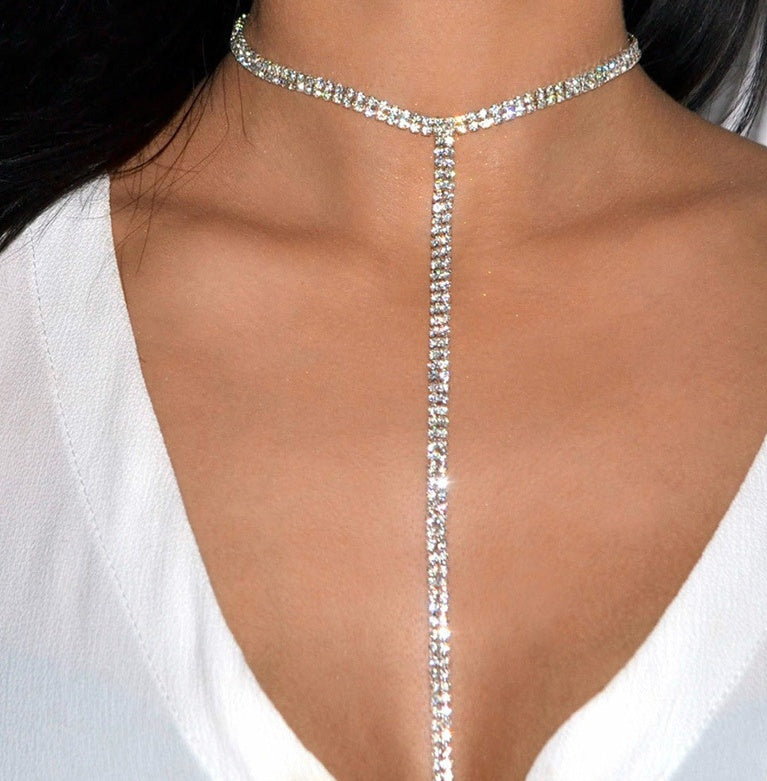 Long Rhinestone Choker