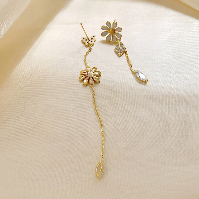 Long Uneven Tassel Earrings