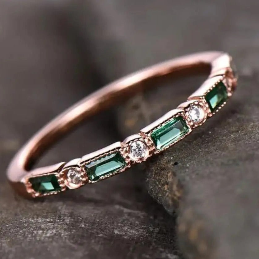 Faux Emerald Zircon Ring