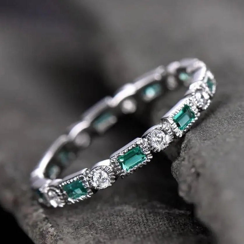 Faux Emerald Zircon Ring
