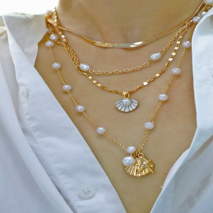 Four Strand Beach Style Necklace