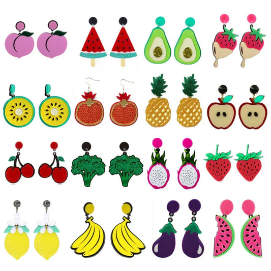 Acrylic Fruit Vegetable Earrings Bazaare Mart Fruit Earrings