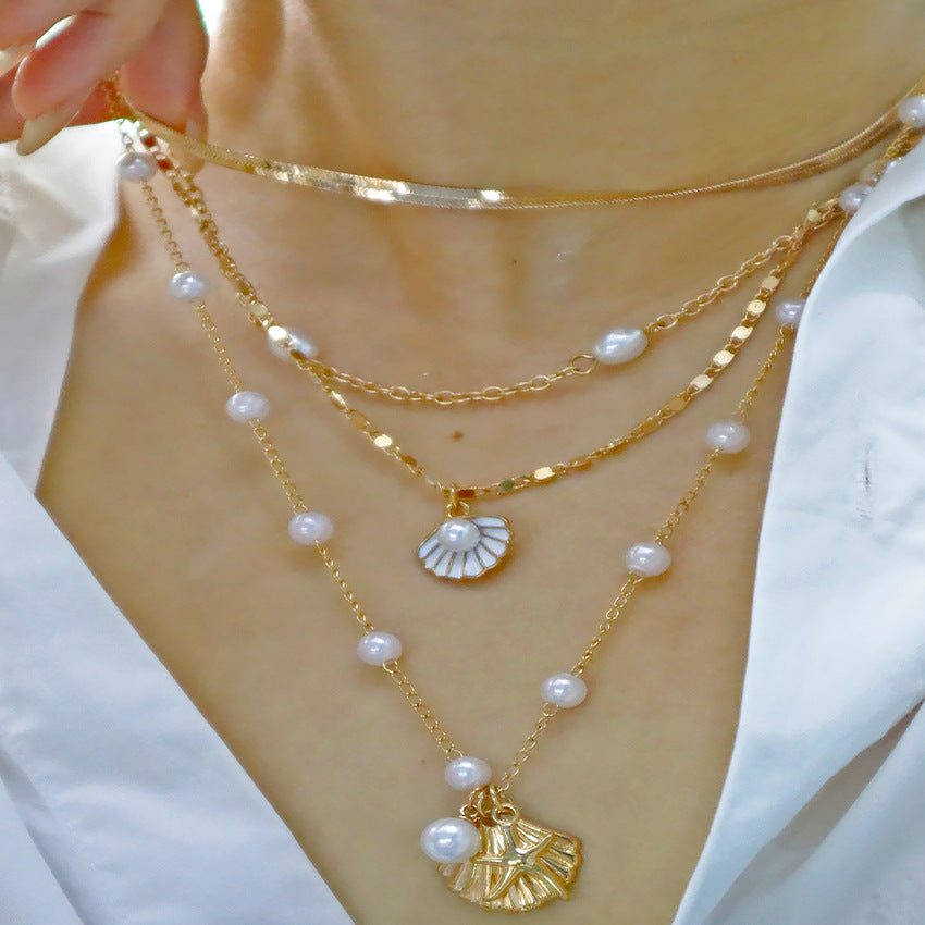 Four Strand Beach Style Necklace